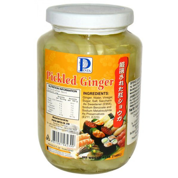 Penta Pickled White Ginger (Sliced) 454g / 罐装姜片 454克