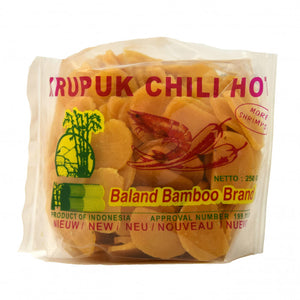 Baland Bamboo Ongebakken Krupuk Chili Hot 2x3cm 250g