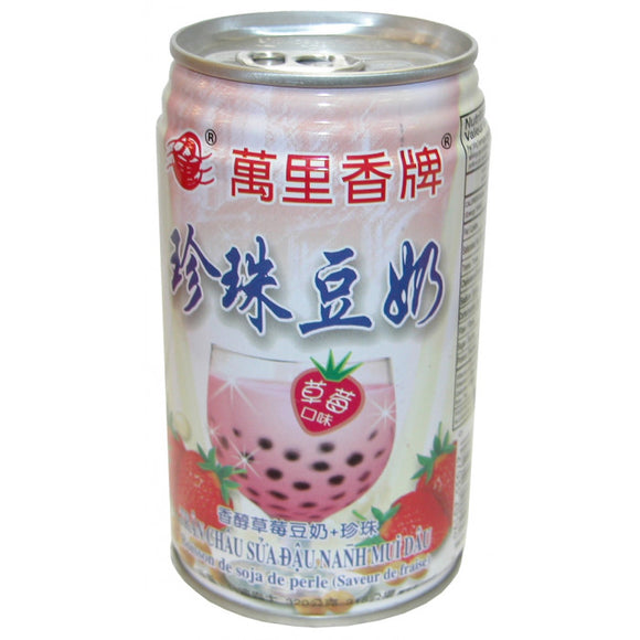 Mong Lee Shang Pearl Soybean Drink with Tapioca ball Strawberry Flav. 珍珠豆奶(草苺味) 320g