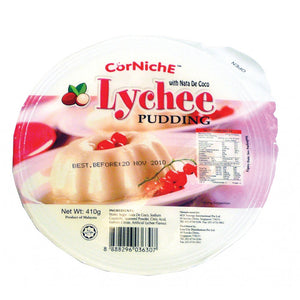 Corniche Lychee Pudding With Nata De Coco 410g / 荔枝布丁 410克