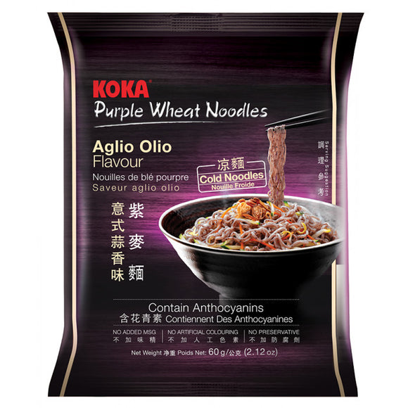 Koka Instant Purple Wheat Noodles Aglio Olio Flavour 可口紫麥即食麵 60g