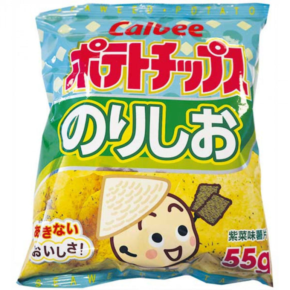Calbee Potato Chips Seaweed Flavour 55g / 卡乐B紫菜味薯片 55克
