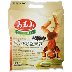 Greenmax Black Soybean & Multi Grains Nuts Cereal 12x30g / 马玉山黑豆多壳堅果饮 12x30g