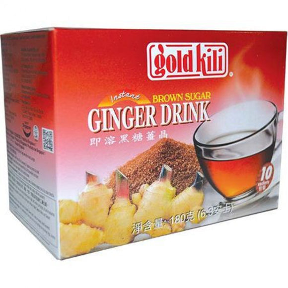 Gold Kili Instant Brown Sugar Ginger Drink 10x18g / 金麒麟 即溶黑糖姜晶