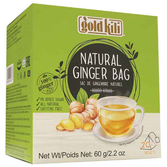 Gold Kili Natural Ginger Bag 20x3g / 金麒麟 纯天然姜袋 原味 20x3克