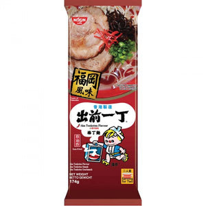 NISSIN Demae Ramen Bar Noodle Aka Tonkotsu Flav. 174g / 出前一丁 福冈口味 赤猪骨汤面 174g