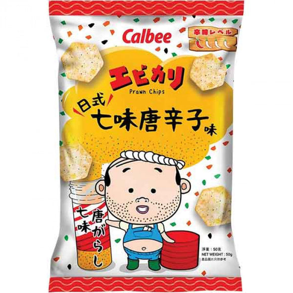 Calbee Ebikari Shichimi Flavoured Prawn Chips 50g / 卡乐B 日式七味唐辛子味虾片 50g