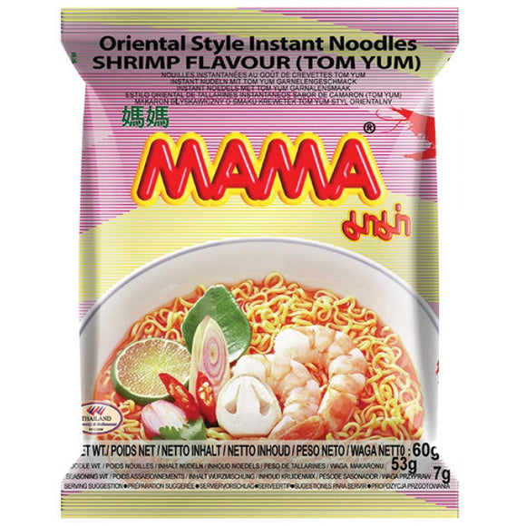 Mama Inst. Noodle Tom Yum Shrimp 60g 媽媽酸辣蝦麵