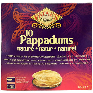 Patak's Pappadums Plain Nature 100g