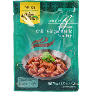 Asian Home Gourmet Spice Paste for Szechuan Chilli Ginger Garlic Stir Fry 50g